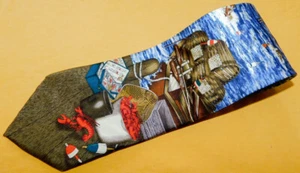 RIVETZ OF BOSTON BLUE/WHITE/BROWN SEA LIFE MOTIF TIE - TIES - DESIGNER TIES. - Picture 1 of 4
