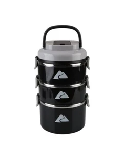 Ozark Trail Stainless Steel Food Jar - 3 Tier 80 fl oz Black BRAND NEW!!! - Picture 1 of 8