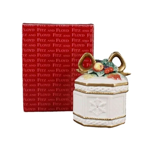 Fitz Floyd Essentials NEW 6" Cream Multi 19/1212 Snowy Woods Lidded Box - Picture 1 of 6