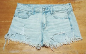 American Eagle Jean Shorts Women's 6 Next Level Hight Waisted Distressed Denim - Picture 1 of 9