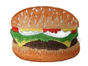Parche de hierro bordado hamburguesa con pan de 2,38 pulgadas - Imagen 1 de 1