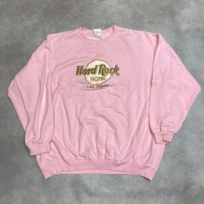 Sudadera Hard Rock Café Mujer XL EE. UU. Vintage Suéter Y2K, Rosa Foto 1 de 4