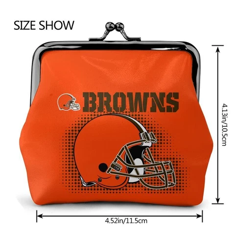 Cleveland Browns Leather Coin Purse Change Purse Helmet Style Ladies Wallet Cover