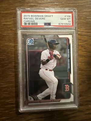 Bowman Chrome Rafael Devers Draft #106 2015 PSA 10 gemas como nuevo Boston Red Sox Foto 1 de 2