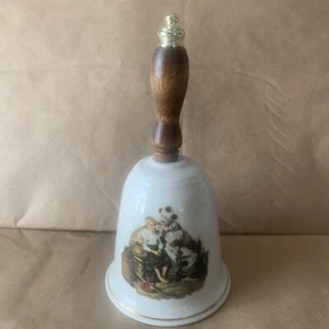 Norman Rockwell "Runaway" Clown Glocke Holzgriff von Monarch China Vintage - Bild 1 von 3