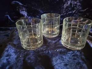 Vintage Anchor Hocking Tartan Rocks Glasses, Set Of 3 - Imagen 1 de 4