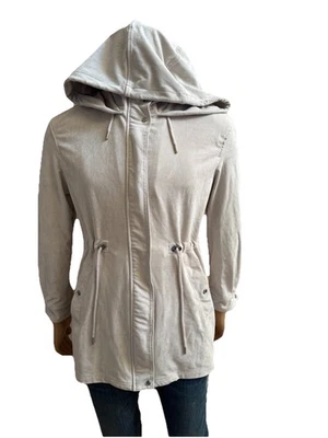 Chaqueta Anorak Zara TRF Collection Mujer Cordón Con Capucha Gris Claro Crema S Foto 1 de 4