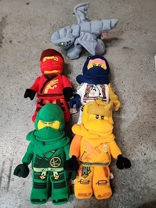 Lot Of 5 - Lego Ninjago Plush 14" Minifigure Mahatten Toy Company Lloyd,kai,sora - Picture 1 of 9