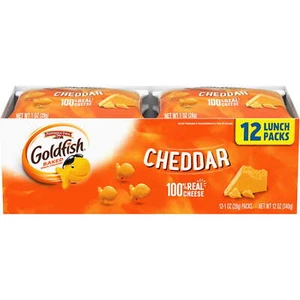 Goldfish Cheddar Cheese Crackers, Snack Packs, 1 oz, 12 CT Multi-Pack Tray - Picture 1 of 10