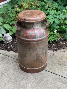 Antike Milchkanne aus verzinktem Stahl, Pennsylvania Country Cowboy Terrasse Dekoration - Bild 1 von 8
