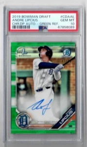 Tarjeta automática Bowman Draft Andre Lipcius 2019 verde cromada/99 PSA 10 gemas como nueva - Imagen 1 de 2