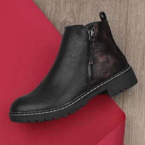 Lilley & Skinner Womens Boots Black Adults Ankle and Print Design Zip Up Amelia