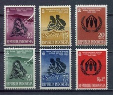 38158) INDONESIA 1960 MNH** World refugees year 6v