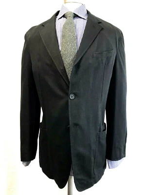 Casaco esportivo masculino GIORGIO ARMANI blazer lã preta algodão 42R meio forrado * - Imagem 1 de 4