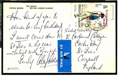 AVIATION AUTOGRAPH Virgin Islands PPC Signed Sir Alan Cobham 1972 Cornwall W72a — 第 1/4 张图片