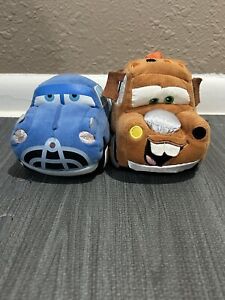 RARE Disney Cars Doc Hudson 7” Plush + Mater 7” Plush