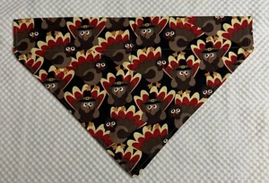 Turkey Pet Dog/Cat Bandana Fit Over Collar Size MD 13”W x 8”L - Picture 1 of 4