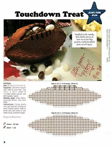 Football Candy Dish Plastic Canvas Pattern Project By Leisure Arts - Picture 1 of 1
