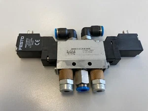 Set FESTO 5/2 Magnetventil JMEBH-5/2-1/8-B-230AC 173082 mit Magnetspule 663955 D - Bild 1 von 5