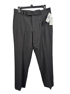 Calvin Klein Suit Pants Boys Size 18 Big Husky Flat Front Slim Stretch Black NWT - Picture 1 of 9