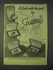 1958 Stratton Jewellery Ad - Hansom Cab Cuff Links, Tie Clip, Tie Retaine