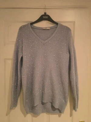 Women's Oasis Sparkly Sequin Cardigan/Jumper V-Neck - Size 10  - Image 1 of 4