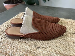 American Eagle Outfitters Burnt Orange Rust Womens 6 Mule Perforated Suede - Picture 1 of 6