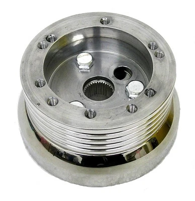 74-84 Chevy C10's, K10's, Suburbans  5/6 Hole Polished Steering Wheel Adapter - Image 1 of 4