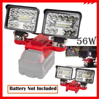 Cordless Dual Head LED Work Light  For Milwaukee 18V Li-Ion Battery w/USB QCC3.0 - Image 1 of 4