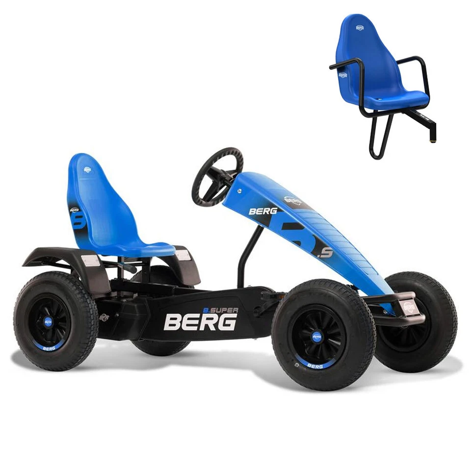 BERG TOYS BERG Gokart B.Super Blue blau BFR-3 mit Gangschaltung inkl. Soziussitz