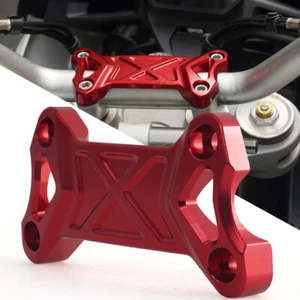 Red Handlebar Riser Top Clamp Upper Cover Aluminum For Ducati DesertX 2022+ - Picture 1 of 10