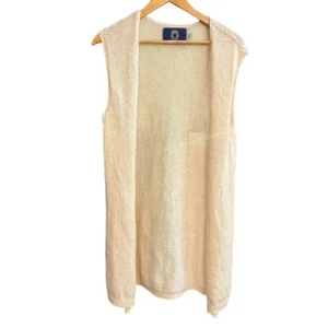 Ecru Sleeveless Knit Sweater Vest sz S - Picture 1 of 6