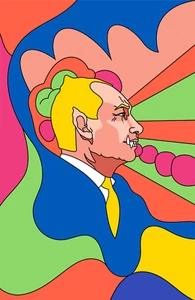 SUPPORT UKRAINE POSTER Russische INVASION KRIEGSVERBRECHEN Putin ALS Monster OSPAAAL - Bild 1 von 3