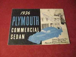 1936 Plymouth Commercial Sedan Delivery Sales Brochure - Original - Picture 1 of 4