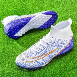 Junior Boy Football Boots AG/TF Soccer Training Shoes Sneaker Size 3-12 Men UK - Picture 1 of 21