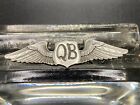 Vintage Q.B. Quiet Birdmen Secret Society Pilot Wings pin large 3