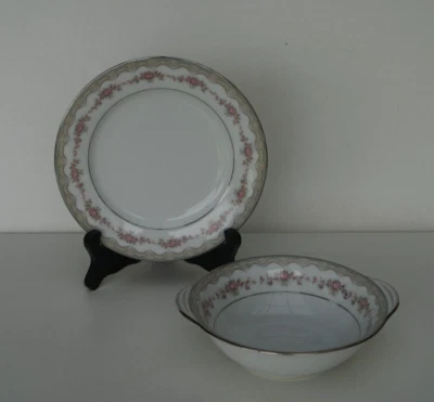 NORITAKE GLENWOOD SIDE PLATE & CEREAL SOUP BOWL  REPLACEMENT PLATE VINTAGE - image 1 of 4