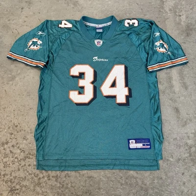Camiseta deportiva vintage Y2K Reebok Miami Dolphins NFL Ricky Williams #34 verde azulado talla grande Foto 1 de 4
