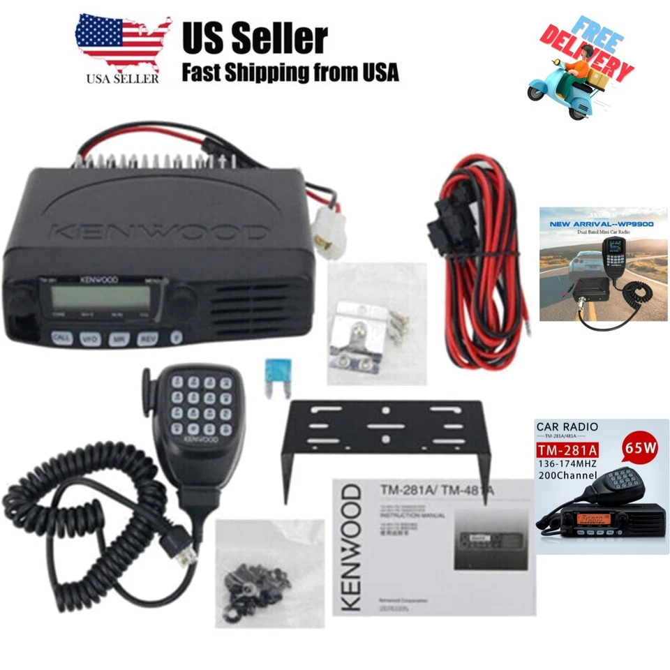 Radio Móvil VHF TM-281A 65W, 136-174MHz Transceptor FM para Coche/Camión, 10-50K... Foto 1 de 4