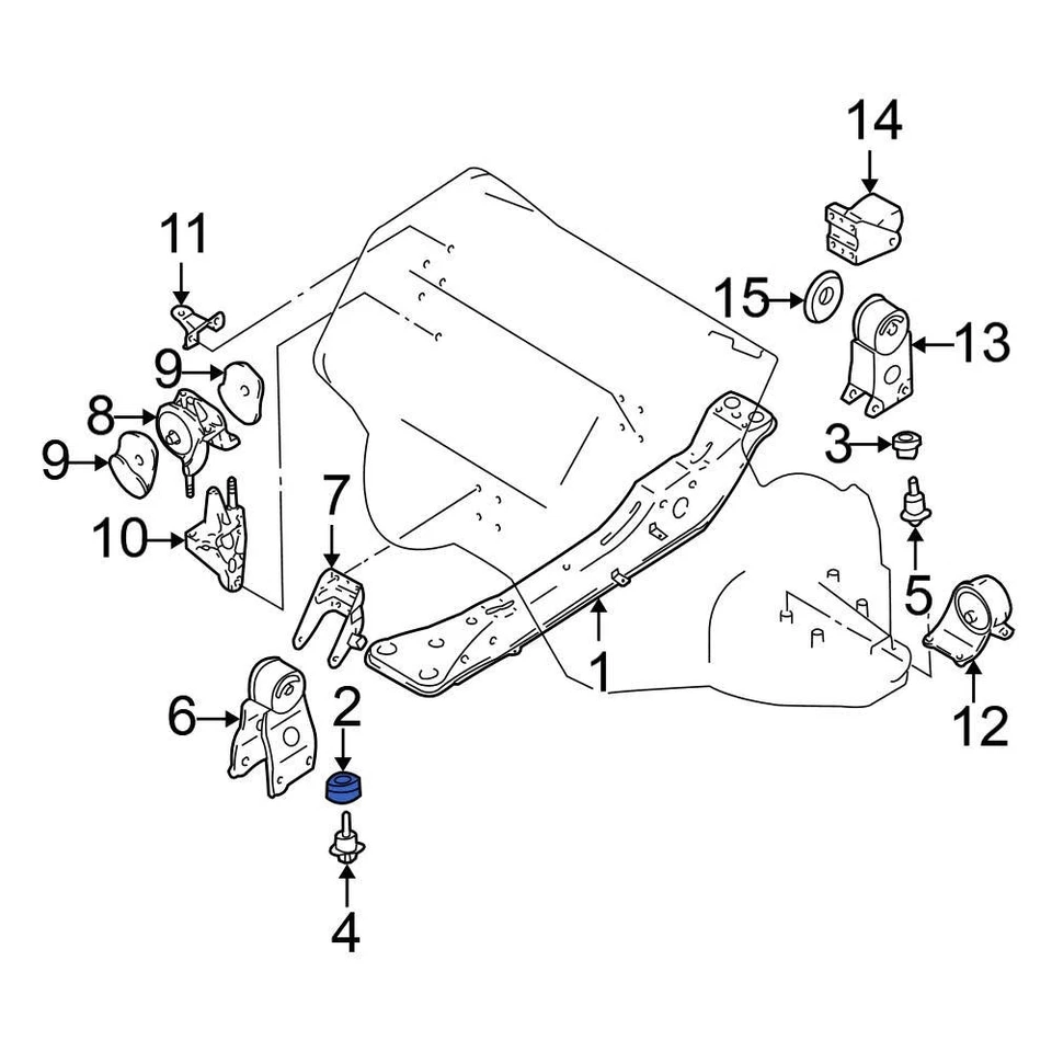 For Nissan Maxima 2000-2003 Nissan 1124840U01 Front Engine Cradle Insulator Foto 1 de 4