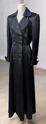 Casaco longo bruxa gótico vintage anos 90 preto peito duplo NOVO S Peace Love & Light - Imagem 1 de 4