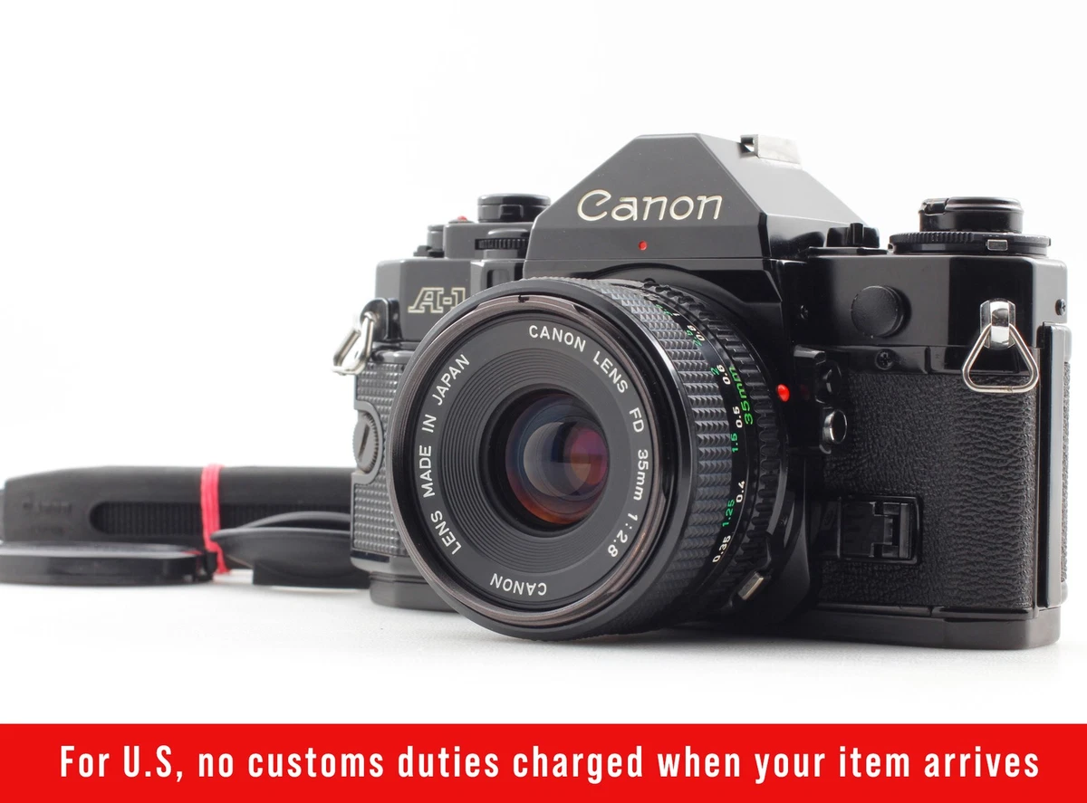 [美品]　Canon キャノンA-1 NFD 35mm 2.8 2Lens [ MINT ] Canon A-1 Black 35mm Film Camera NFD New FD