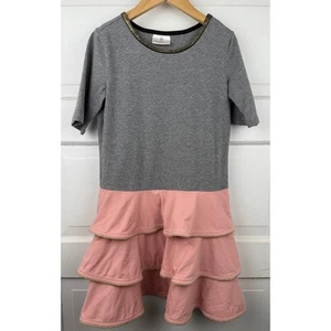 Hanna Andersson Girls' Pink Tiered Skirt Dress Size 8 - Picture 1 of 4
