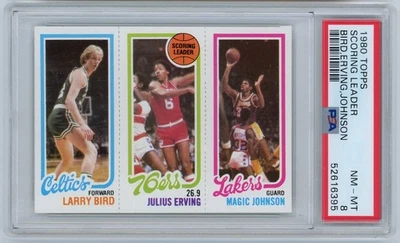1980 Topps Bird Magic RC PSA 8 HOF CELTICS LAKERS *PWCC E Top 15%* excepcional Foto 1 de 3