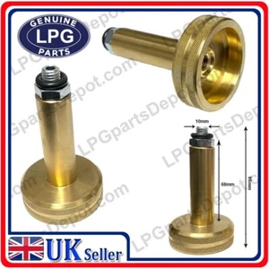 M10 LPG Autogas refill adaptor DISH with extension leg 95mm BRASS hidden filler - Picture 1 of 4