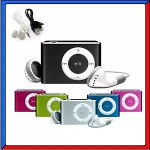 MINI LETTORE MP3 CON CAVO USB CUFFIE CLIP FINO A 8 GB MICRO SD MUSICA JACK 3.5mm - Foto 1 di 1