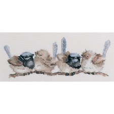 Wrens Cross Stitch by Lesley Davies - DMC Australian Collection 23 X 9cm 16ct