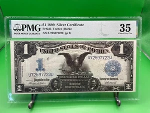 1899 $1 Silver Certificate Blue Teehee Burke Fr# 233 PMG VF35 - Picture 1 of 15