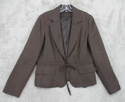 Willi Smith Blazer Womens 12 Linen Tie Lightweight Career Office Lined Pockets - Image 1 of 4