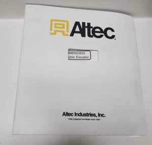 Altec AM650 AM855 Double Elevator Parts & Maintenance Manual #749-20037 - Bild 1 von 5
